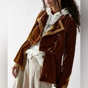 Free People Faye Velvet Jacket  Tobacco